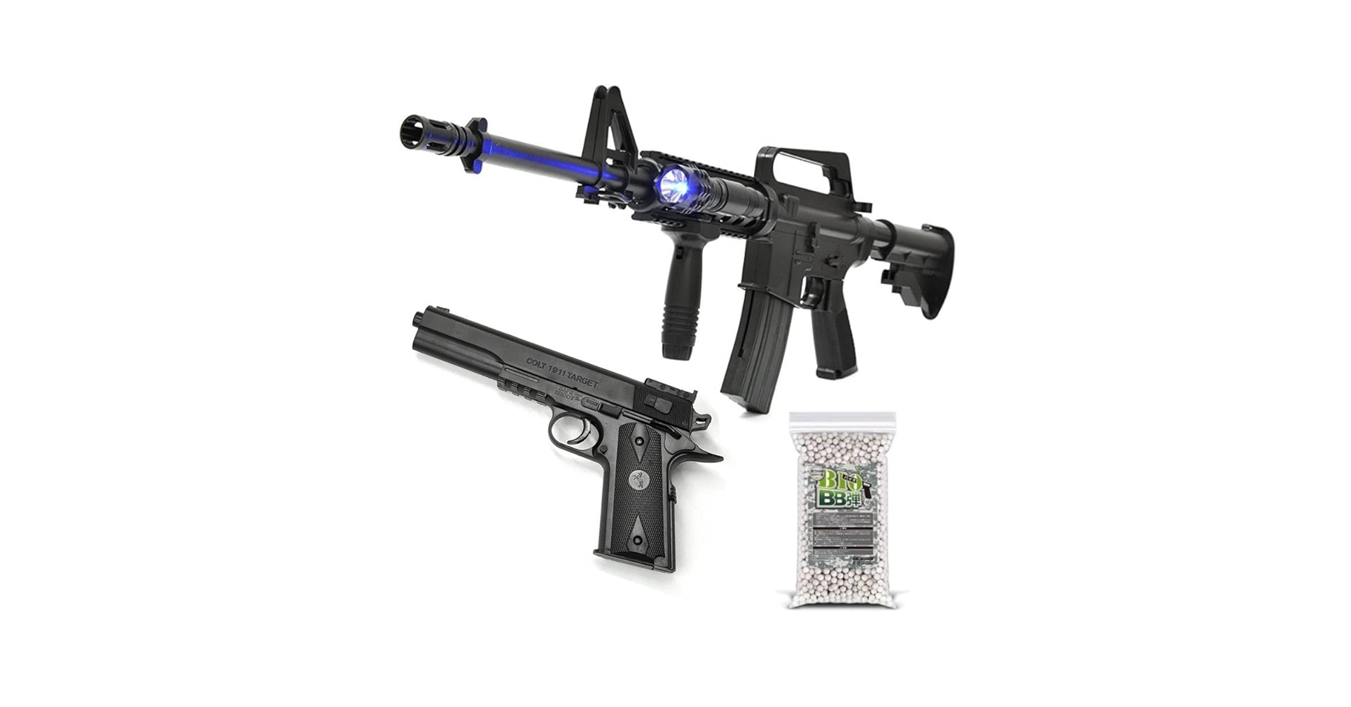 ガスガンセット　エアガン ベルソス エアーガンセット Colt1911モデル ＆ M4 R.I.Sモデル