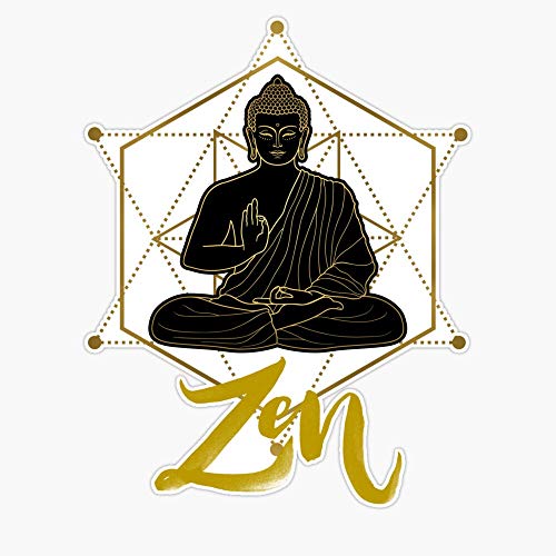 Zen Master Meditating Buddha Sacred Geometry Gold…