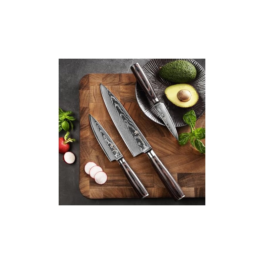Wakoli-Kitchen-Knife-Set-3-Piece-Professional-Chef-Knife-Set-made-from-67-Layers-Genuine-Damascus-Steel-with-VG10-Core-Knives-Set-for-Kitchen-with-Pakkawood-Handle-in-Wooden-Gift-Box-ESE Wakoli Kitchen Knife Set, 3 Piece Professional Chef Knife Set made from 67 Layers Genuine Damascus Steel with VG10 Core, Knives Set for Kitchen with Pakkawood Handle in Wooden Gift Box (ESE)