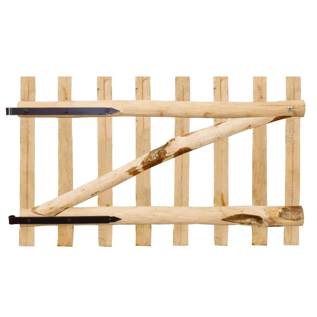 Portail de clôture à 1 battant en bois de noisetier 100 x 60 cm