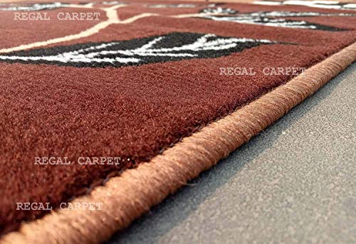 Image of BCF Area Rug 6X8 feet, Brown NH11 Carpet for Home Decor | Easy to Clean, Anti-Skid Ideal for Living Room, Bedroom, Hall