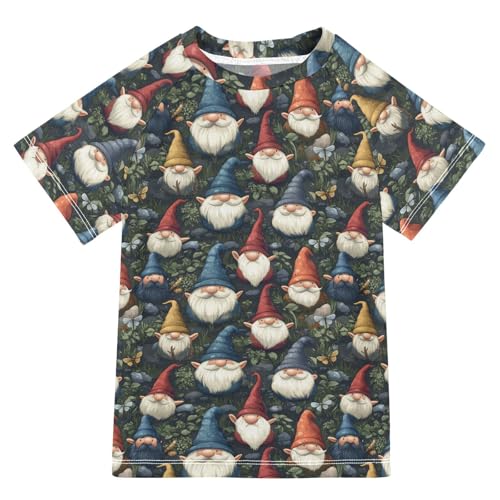 Matching Bathing Suits for Kids Short Sleeve Kids Rash Guard 11T Cute Gnomes A River