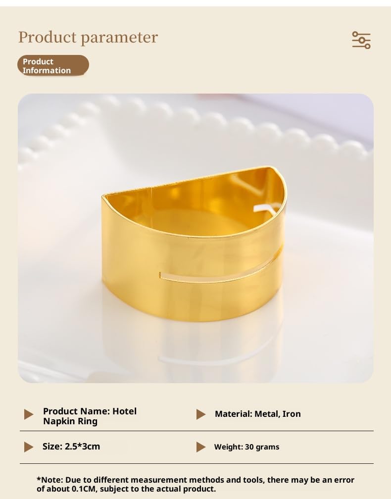 Serviettenschnallen 48 Halbrunde Serviettenringe Hotels Hochzeiten Geburtstage Jubiläen Oder Neujahr aus Gold