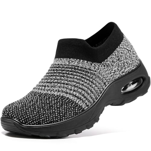 Image of HKR Women's Walking Shoes with Arch Support Lightweight Slip On Sneakers for Plantar Fasciitis