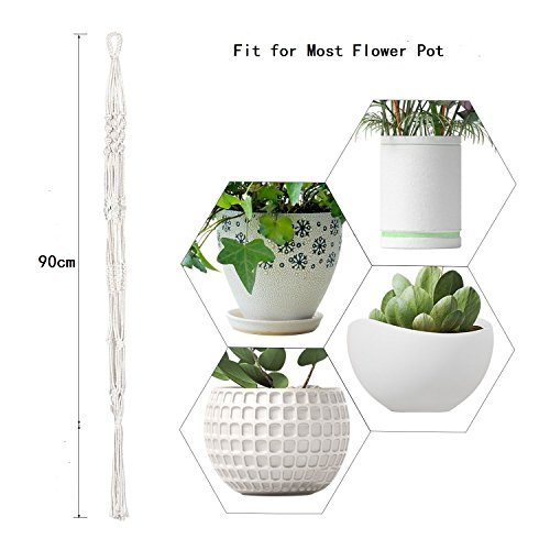 Goomp Suspension Plante Macrame,Suspension Corde Plante Solide Corde de Coton pour Balcon Décoration du Jardin,89 cm,2 Pièces