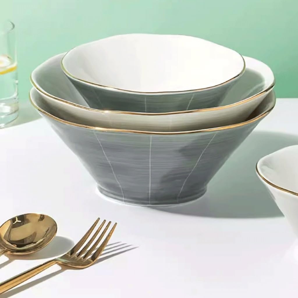 Cuenco Para Sopa Tazón de fideos de cerámica de estilo chino, cubo grande for el hogar, tazón de fideos con lazo, tazón de fideos, sopa, fideos, fideos, tazón de fideos Cuenco Para Sopa De Cerámica