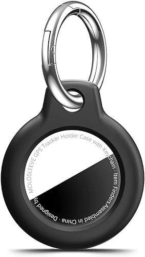 Funda para Airtag con llavero, cubierta GPS a prueba de golpes, llavero antiarañazos para etiquetas de aire, para accesorios Airtag para GPS A4-negro