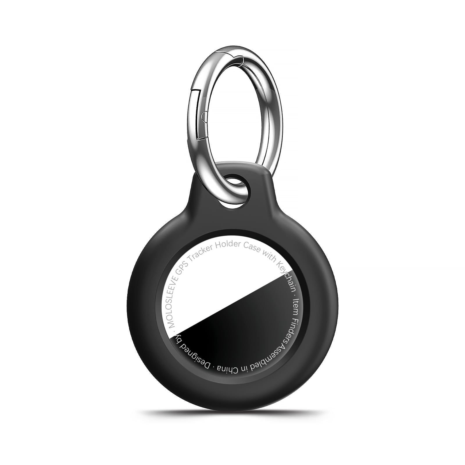 1|2|4 Pack for Airtag Holder Case with Keychain, Shockproof GPS Cover Anti-Scratch Key Chain for Air Tags, for Airtag Accessories for GPS Item Tracker Cases for Bags, Luggages, Black