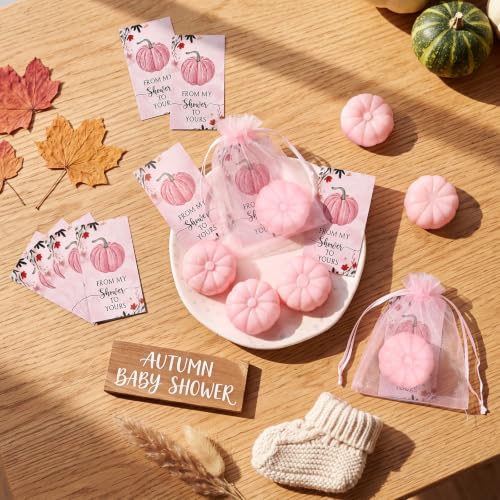 Image of 50 Sets Fall Pumpkin Soap Favors Wedding Baby Shower Guest, Pink