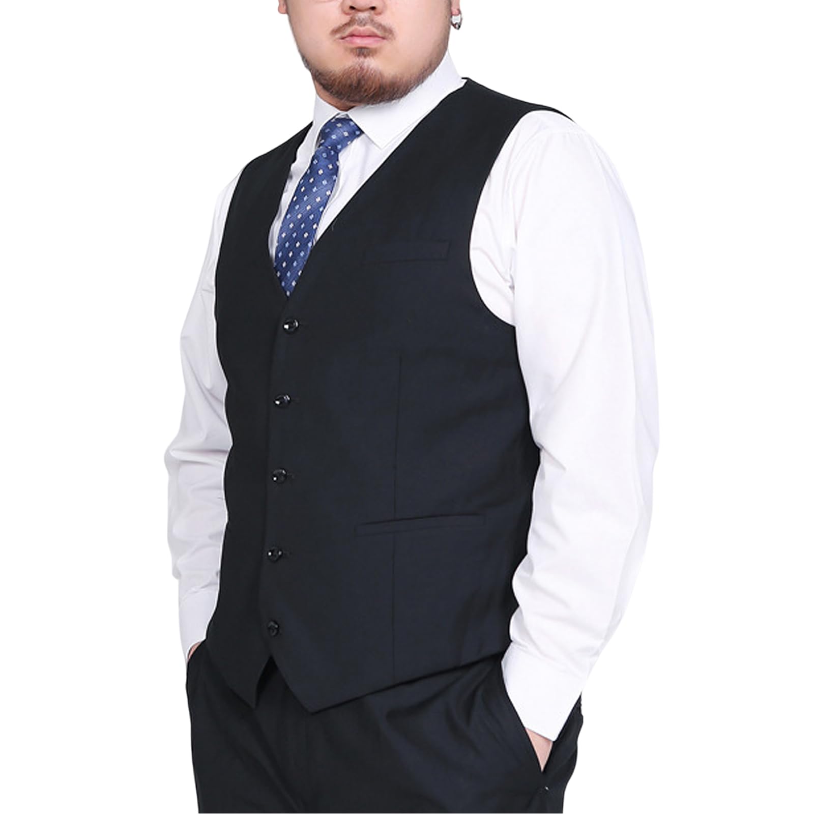 ｋａｙｉｙａｓｕ Kayiyasu S-6XL Men's Vest, Suit, Gilet Vest, Wrinkle Resistant, Buckle Included, Spring, Summer, Autumn, Winter, Large Size, Solid Color, Tailored Vest, Business, Wedding, Casual, Formal, Business-picture-28