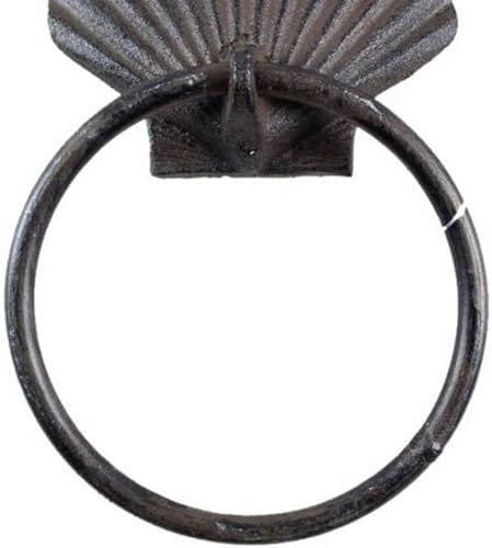 Miniatura 124 de Toallero de hierro fundido de plata antigua de 8.5 pulgadas - Decoración de conchas marinas - Decoración del hogar del mar Plata,Hierro fundido,Azul