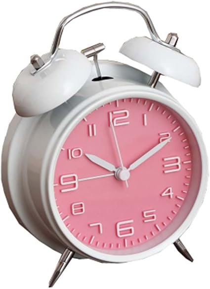 Amazon Co Jp 4 ツインベルピンクの目覚まし時計 バッテリー駆動 ナイトライト 大きな ホーム キッチン