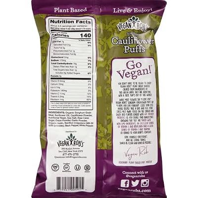 Veganrobs Puffs Cauliflower Probiotic, 3.5 oz