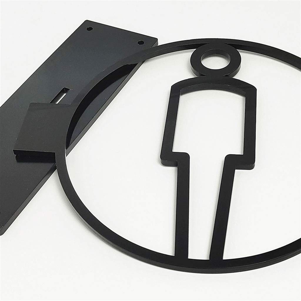 Placa de inodoro de montaje lateral 3D, calcomanía acrílica para puerta de baño para hombres y mujeres, guía de consejos para placa de puerta para baño