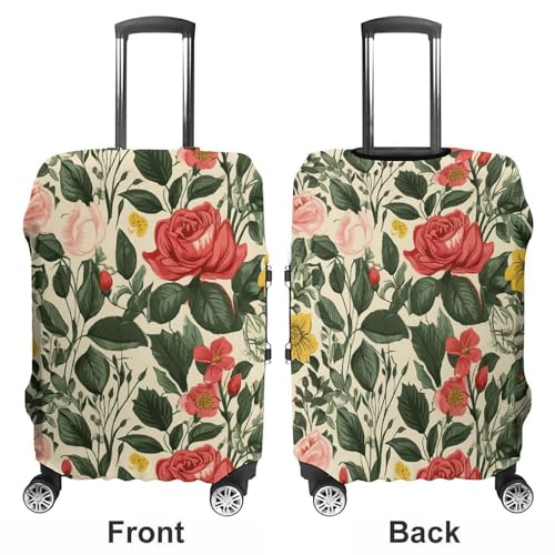 Rose Flower Luggage Cover, Washable Elastic Suitcase Cover Protector Fit 18-32 Inch Luggage3