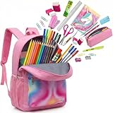 Kit Escolar Completo com 43 Itens, Mochila Reforçada, Estojo, Caderno 10 Matérias, Canetas, Lápis de Cor, Material de Escrita e Organização para Volta às Aulas