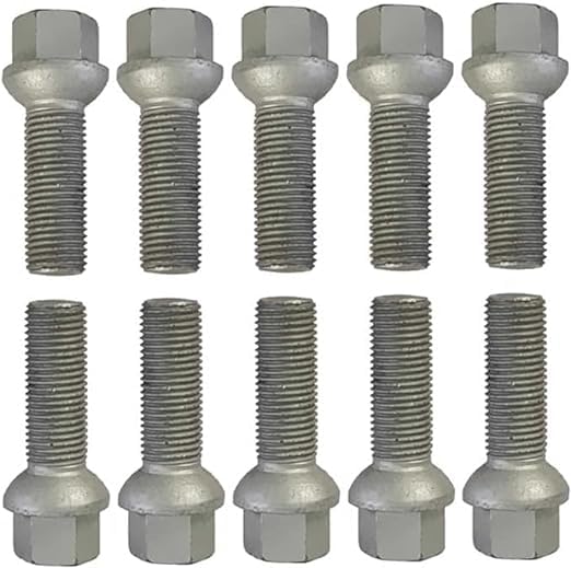 10 śrub do kół bolce koła srebrne kulkowe M14x1,5 50 mm (R14)