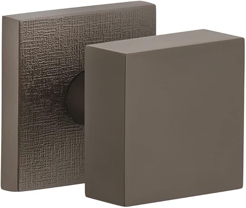 Viaggio 627127 Roseta de lino gris titanio Quadrato Pomo de latón, doble maniquí