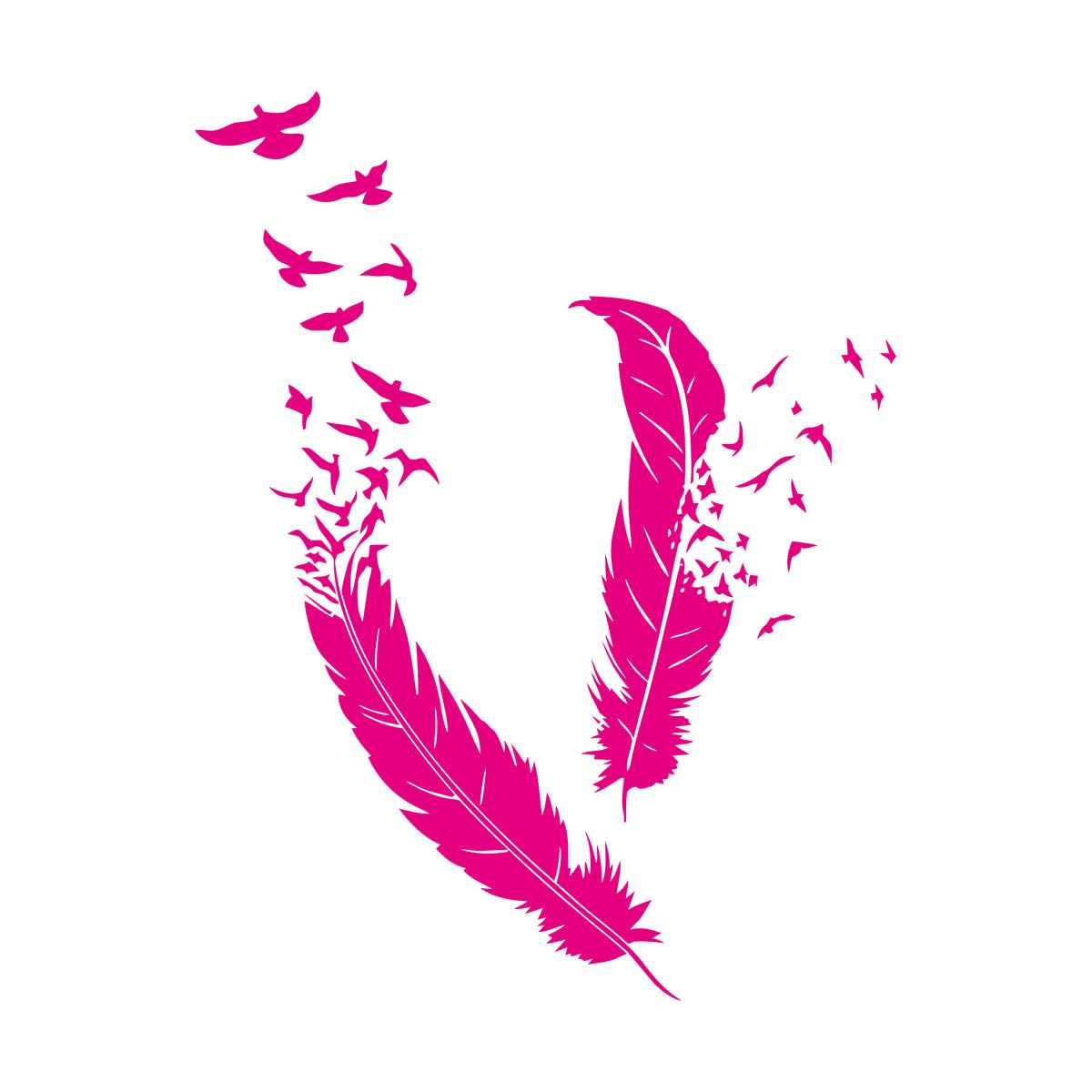 Birds Flying of Feather Beautiful Your Wall Stickers Paster Paper 72x111.9cm Multiple Size Options Extra Large Rosered — image 1