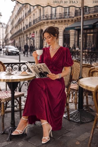 Image of Maxigerui Women's Velvet Maxi Dress Formal Dresses for Wedding Guest Dress