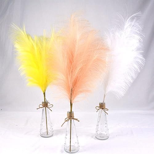 Thecookie Colorful Pampas Grass phragmites Artificial Dried Flowers Wedding Home Decor Natural Bouquets of Dried Flowers Eucalyptus Rose - M