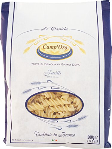 Camp Oro Le Classiche Italian Bronze Die Cut Pasta, Fusilli, 17.6 Ounce (Pack of 12)