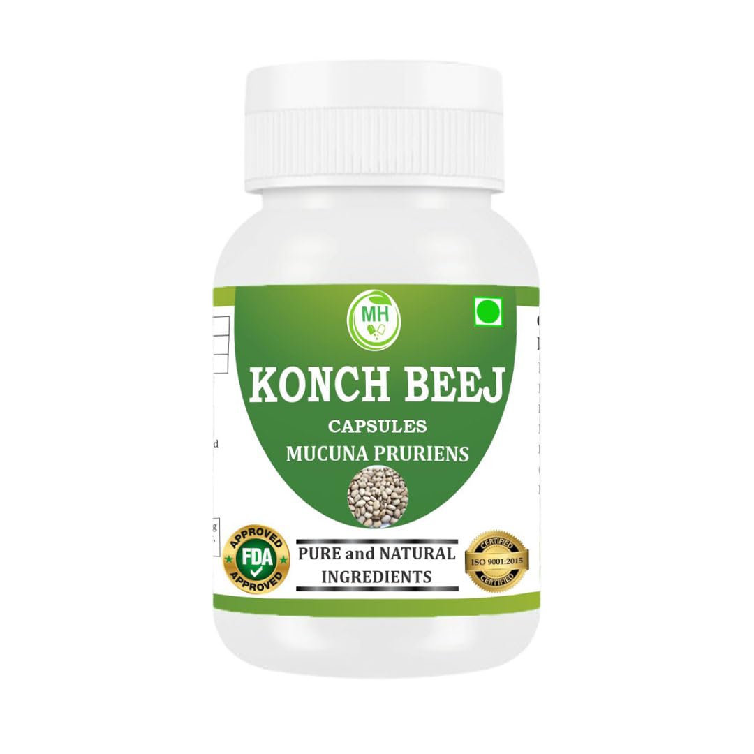 KONCH BEEJ Capsules – 60 Veg Capsules | Pure Mucuna Pruriens Extract | Natural Herbal Supplement | Ayurvedic Wellness Support | Pack of 1 — Amazon image 4