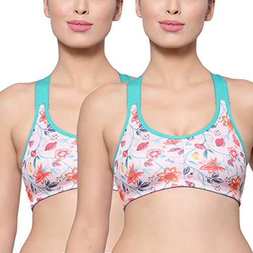 Image of Inner Sense Sports Bra for Women Made with Organic Cotton and Bamboo I Adjustable Padded Bra for Women with Cross Back Strap I Wire Free Medium Impact Innerwear