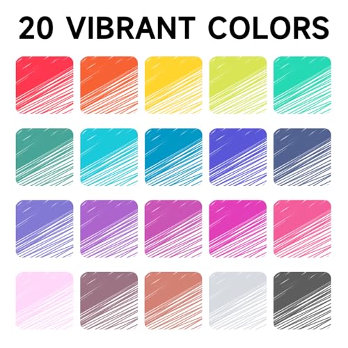 Image of Lineon Erasable Gel Pens, 20 Colors Retractable 0.7mm Fine Point Erasable Pens Clicker for Back to School, Assorted Color Inks, Make Mistakes Disappear for Drawing Writing Planner & Crossword Puzzles