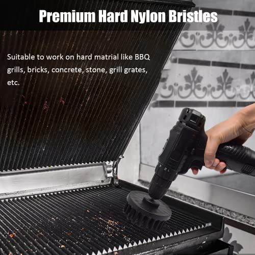 Image of 8 Pack Drill Brush Attachment Set, 1 /4in Power Scrubber Brush + Extend Long Rod, Brush Drill Attachment, Power Cleaning Scrub Brush for Bathroom, Tub, Tile, Corner, Floor(Black)
