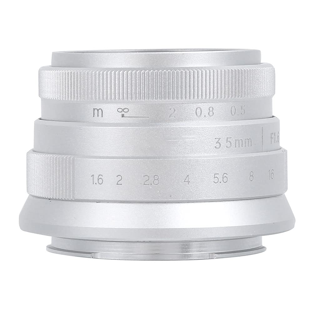 Rengue NEWYI Objectif d'appareil Photo Manuel 35 Mm F1.6 pour Monture E, Monture E, Mise au Point Fixe à Grande Ouverture, Verre Optique, Noir Argent NEWYI Objectif d'appareil Photo Manuel 35 (#5)