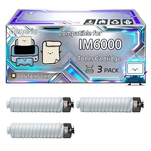 Image of IM6000 Toner Cartridge Compatible for Ricoh Aficio MP4054SP MP5054ASP MP5054AZSP MP5054 Series MP5054SP MP6054SP MP6054 Printers (3 Pack Black)
