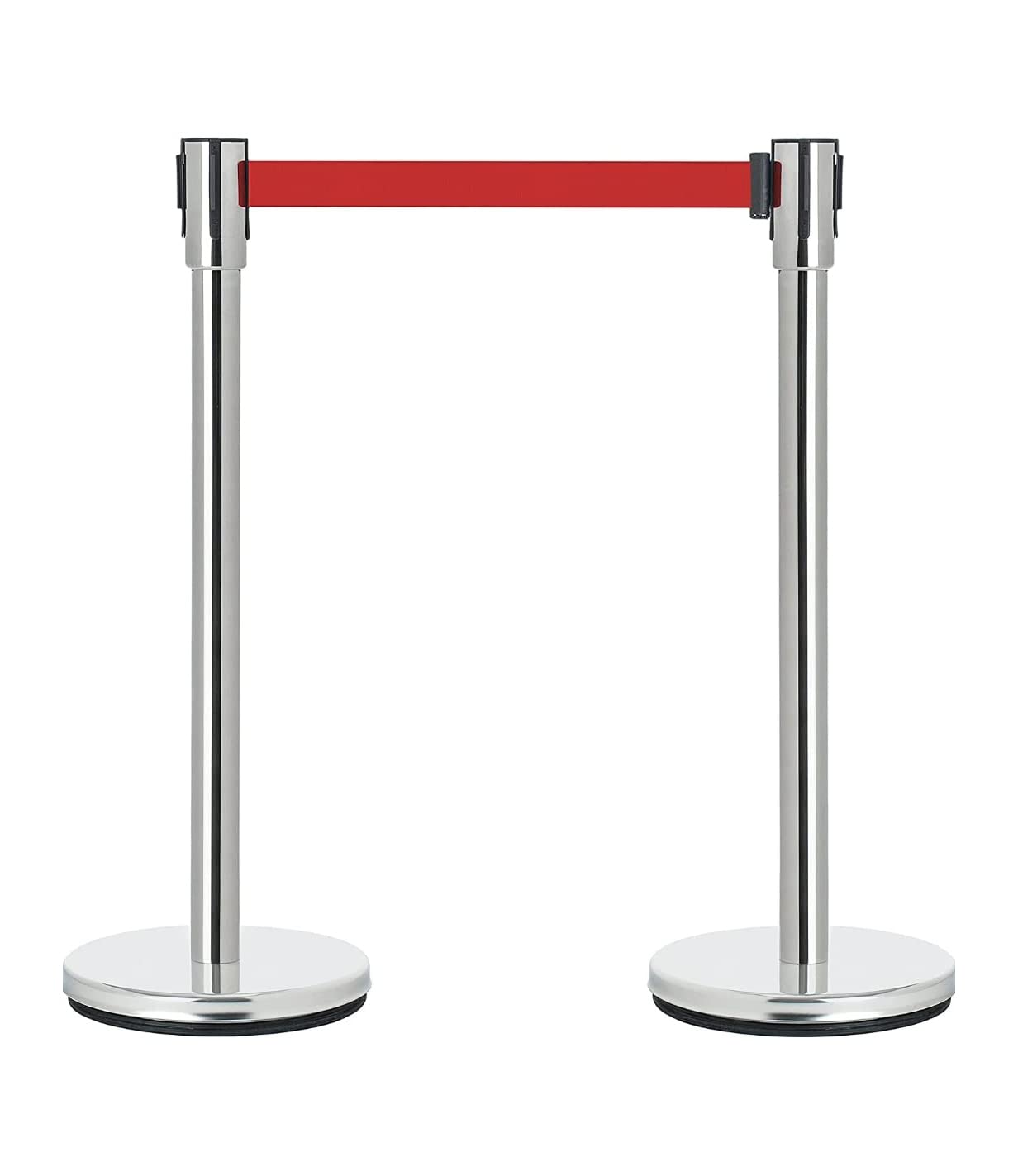 Robustt Stainless Steel Silver Q Manager |Assorted Color Belt| 900 mm Pillar|2 pole with Expandable 3mtr stanchion.