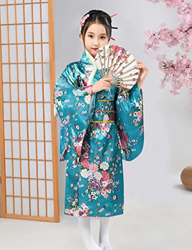 Japanese Kimono Dress for Girls Kids Anime Cosplay Halloween Costume Fancy Robe2
