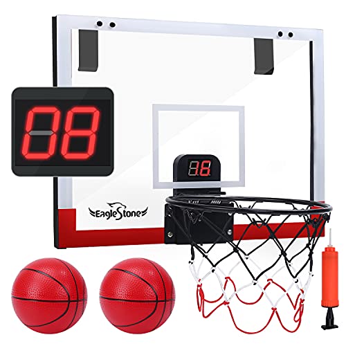 EagleStone Indoor Mini Basketball Hoop Set for Kids with Electronic Score Record and Sounds