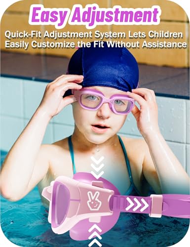 Image of Vvinca Kids Swim Goggles, Swimming Goggles for Kids 3-14 Anti-Fog UV Protection No Leak Pool Glasses for Boys Girls