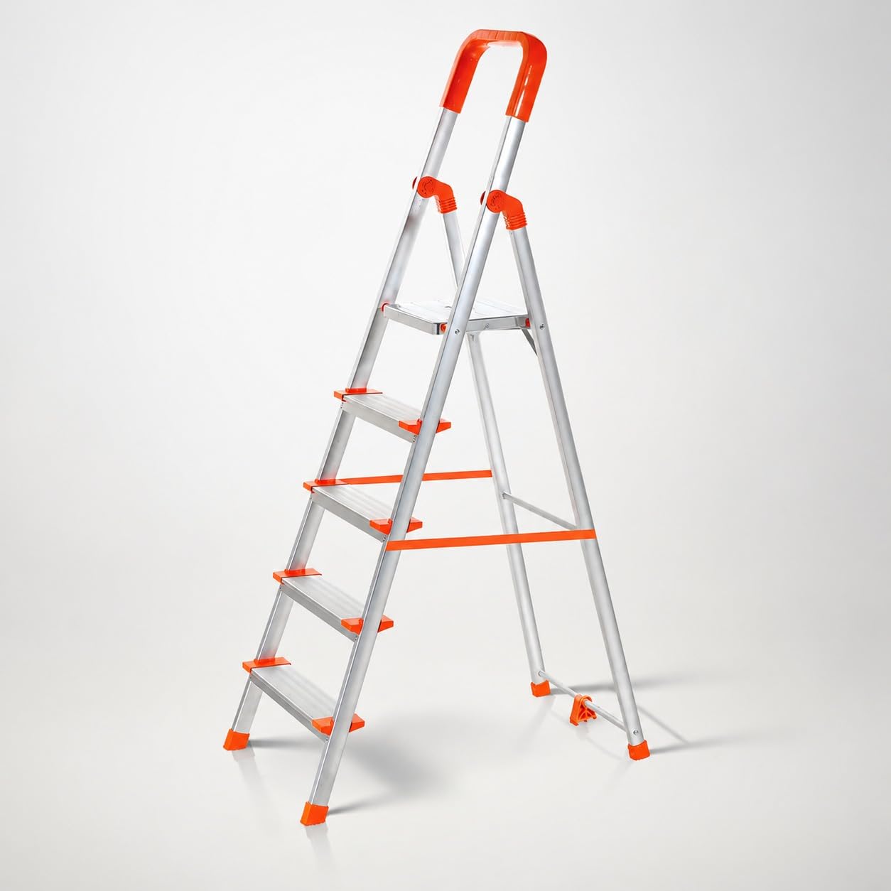 Premium Heavy Duty Aluminium Folding 5 Step Ladder | Anti-Slip Wide Platform Multipurpose Foldable Step Ladder for Home, Office, Kitchen, Painting & Industrial Use-image-43