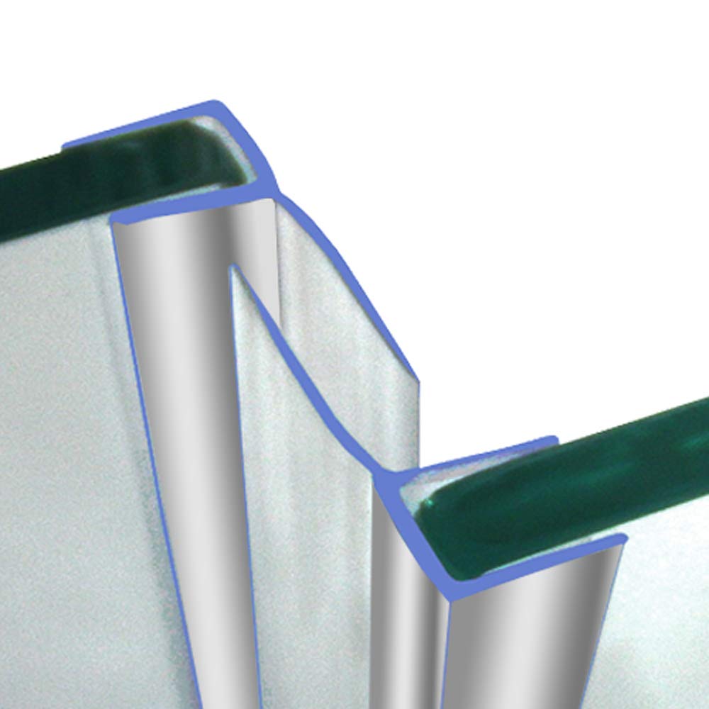 Vertical Shower Seals | Sold in Pairs | Used on Screens or Doors | 15 or 25mm Back Fins | Fits 4-6mm Glass | 2 Metres Long | FIN001 (15mm Fins (Chrome)) — image 1