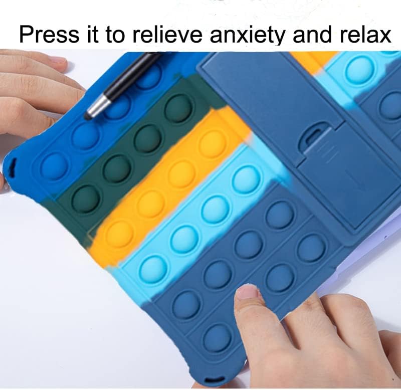 Miniatura 4 de ALHBEJT Funda universal para tablet LenovoHuawei de 10.1 pulgadas, silicona suave antiestrés con soporte y cordón para bolígrafo para LenovoHuawei,