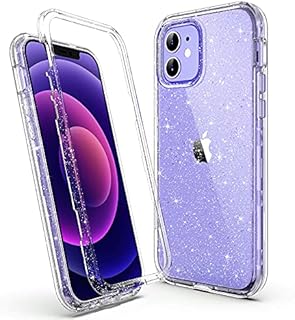 ULAK Sparkly Case Designed for iPhone 12/12 Pro Heavy Duty Shockproof Case Soft TPU Bumper Cover Transparent Protective Phone Case for Apple iPhone 12/iPhone 12 Pro 6.1 inch - Clear Glitter