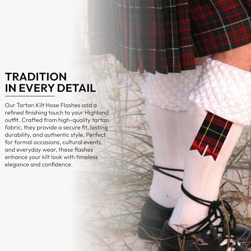 Image of Scottish Tartan Kilt Flashes with Elastic Adjusters