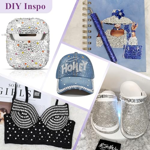 Image of 3000PCS SS16 /4mm Crystal Glass Rhinestones for Bedazzling (Clear) | Flatback Rhinestones for Crafting DIY Nail Art Makeup Decoration, Gems Diomand Charms for Tumbler Shoes Clothing Mug