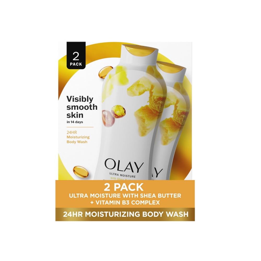 OlayBody Wash Ultra Moisture Shea Butter 22 Ounce (650ml) (2 Pack)