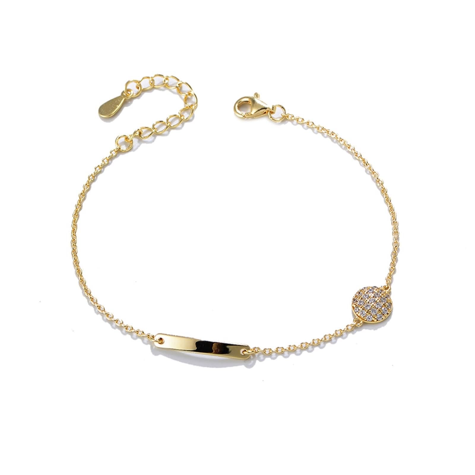 Armbänder Damen Modern, Armband Freundschaft mit Diamant Gelb-/Weißgold & Pt950 Geschenke Damen