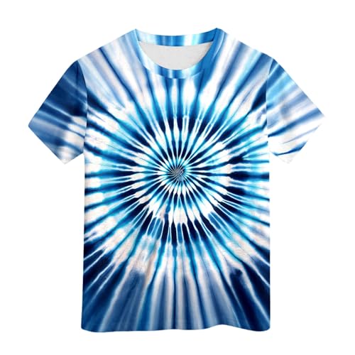 2026 Niños Neon Tie Dye Camiseta para Niños Niñas Tie Dye Camiseta Hippes Camiseta Senior Niños Camiseta Talla 6 16 Años, azul claro, 8-9 años