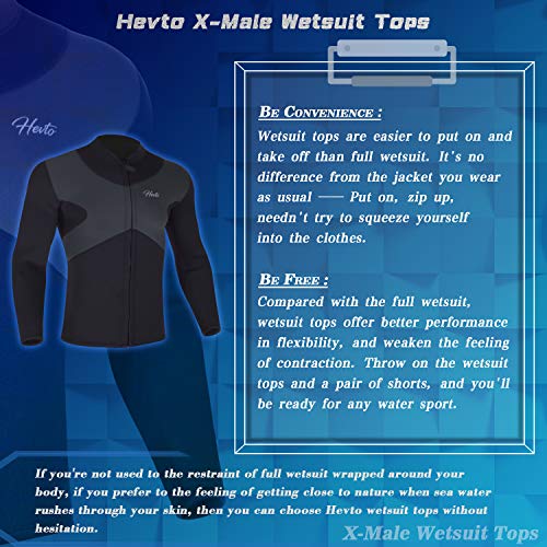 image for Hevto Wetsuits Tops X Men 3mm Neoprene Jacket Long Sleeve Surfing Swim
