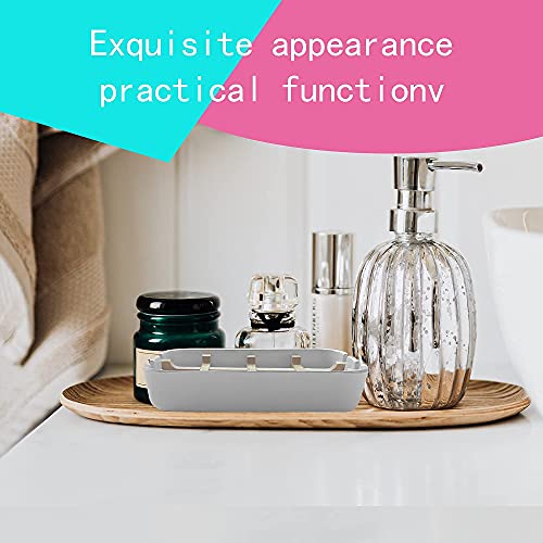 Aoheuo AOHEUO-FZH Modern Bamboo Fiber Soap Holder And Soap Dish Combination (Removable), White, 5.12 Long By 3 Wide, 0.98 Inches High, Used In Kitchens, Bathrooms thumb #1