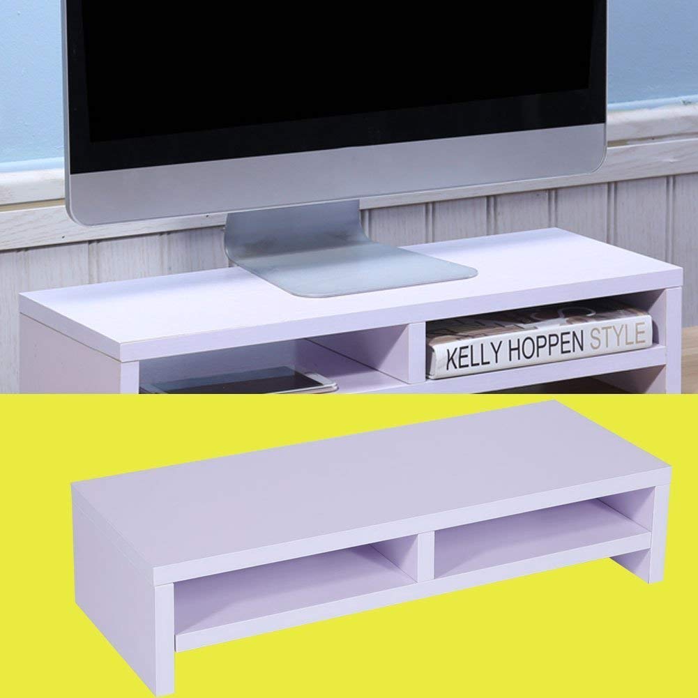 Stojak na monitor GOTOTOP/uchwyt na 2 półki, wykonany z drewna na monitor elever komputer biurowy powiększ wyświetlacz LCD PC laptop 50 x 20 x 11,7 cm