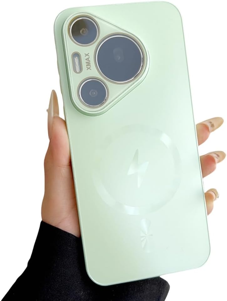 Magnetic Case for Huawei Pura 70 Ultra Mate 60 60Pro Matte Wireless Charge Business Camera Len Film Cover,Green,for Huawei Pura 70 Pro