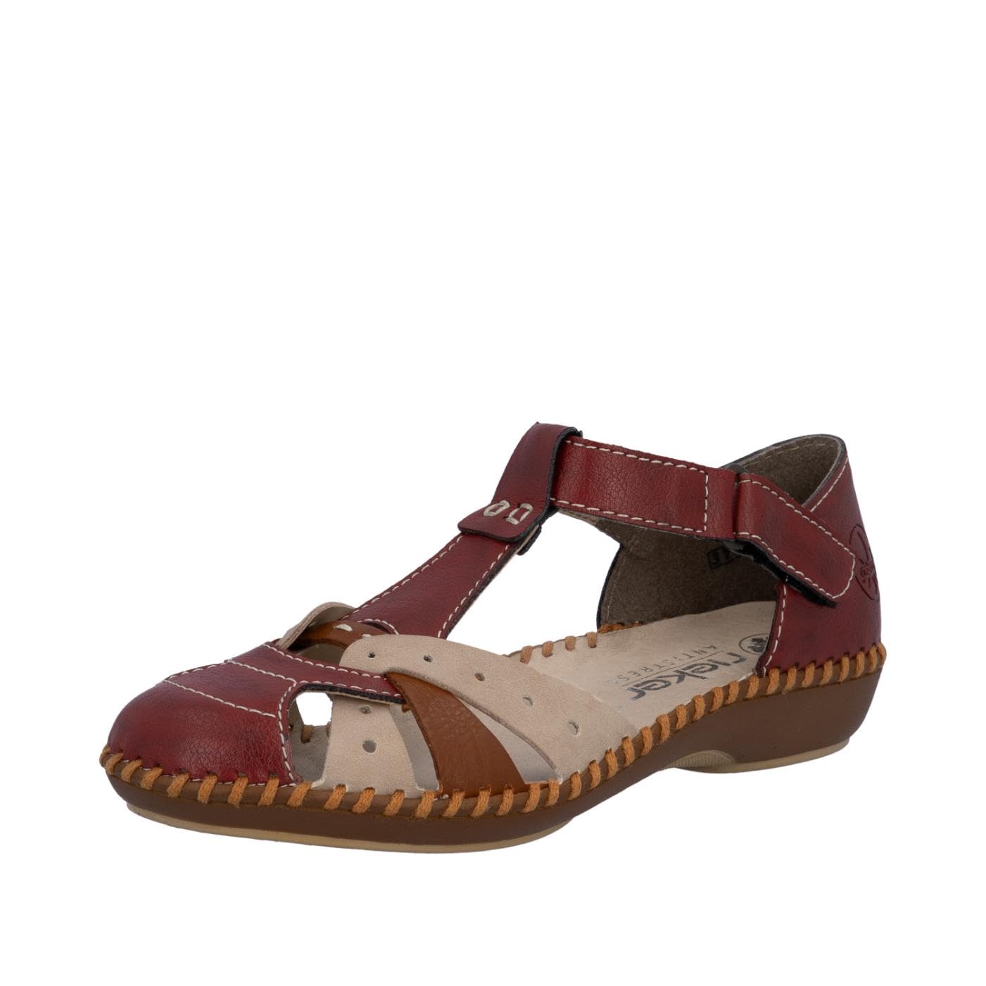 Rieker Women's M1655 Strappy Sandals, Red, 39 EU